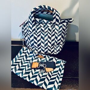 MZ Wallace Metro Tote Deluxe Ocean Tile Crossbody Satchel in VGUC Price Firm